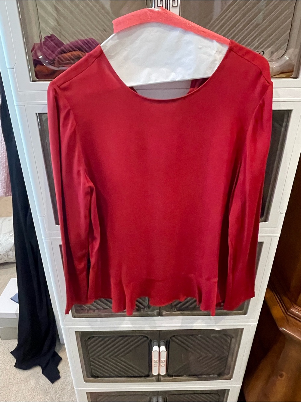 Diane Von Furstenberg Crimson Red Long-Sleeve Top
